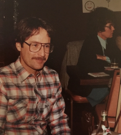 The author’s father, Tom, at a party.