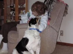 Always a lover of animals, Marcia with her dog, Roscoe