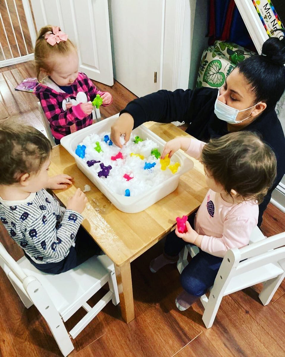 Our sensory snow bin was so much fun!

Sensory play encourages STEM learning. It builds observation skills, encourages attention to detail, and allows for creative play. Plus sensory bins are perfect for scooping, pouring, and measuring, etc. It seem