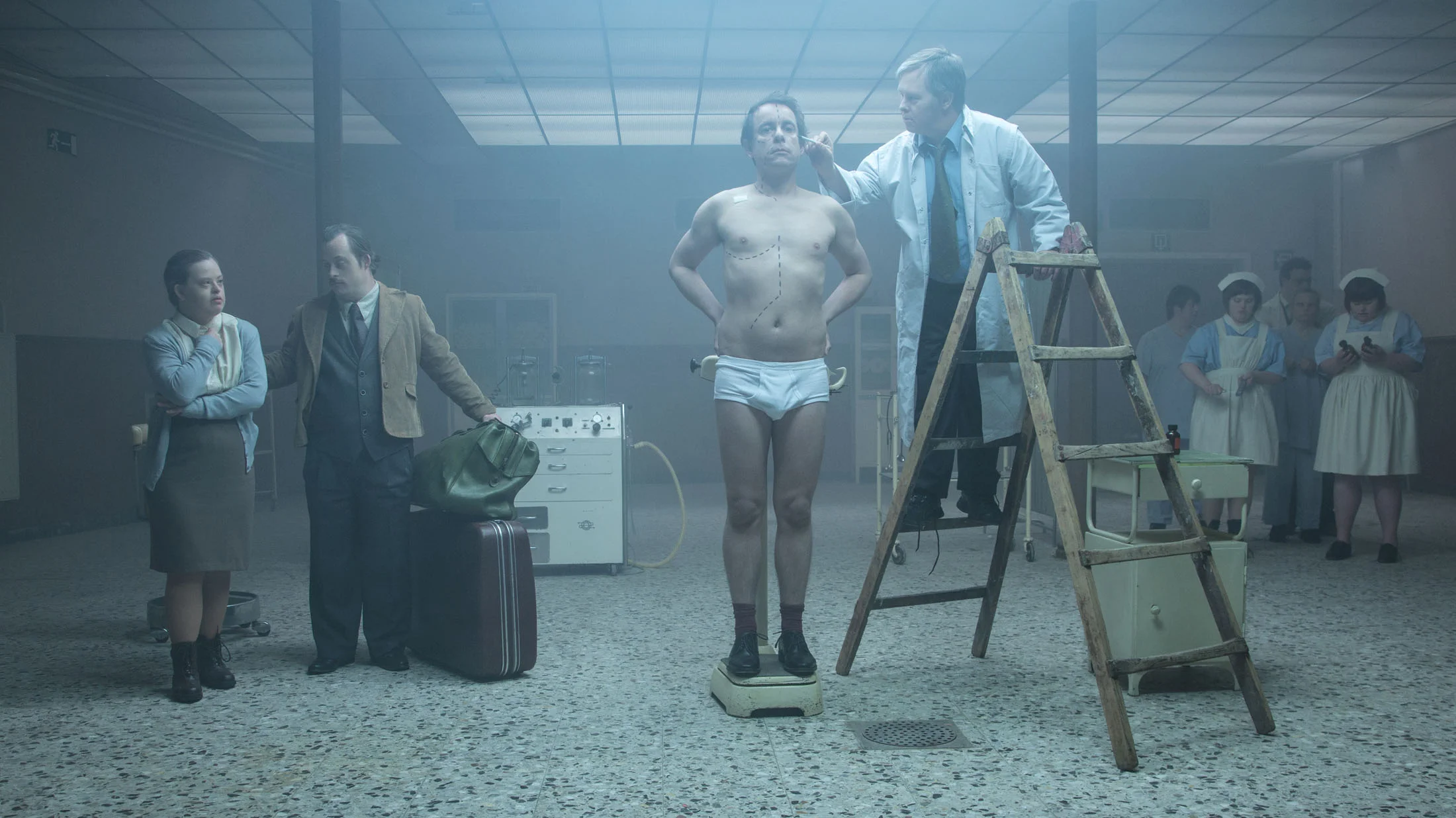 Nico Sturm, Tineke Van Haute & Peter Janssens in DOWNSIDE UP directed by Peter Ghesquiere - DoP Robrecht Heyvaert - Courtesy A-TEAM PRODCUTIONS
