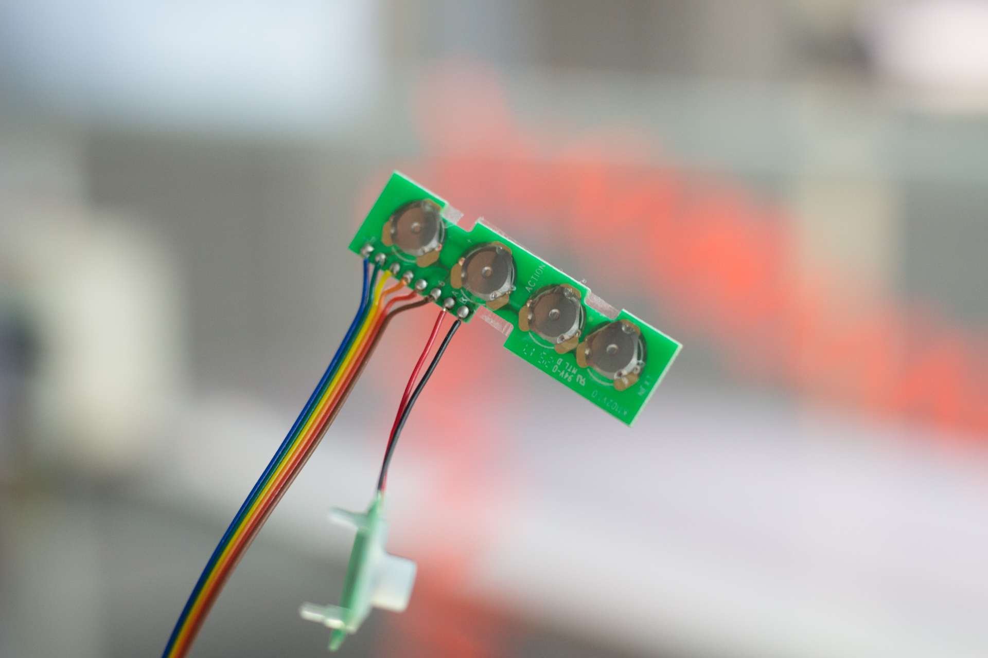 The circuit board of Kello's buttons