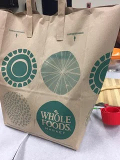 Our Iron Chef mystery bags filled with donated ingredients. Thank you Whole Foods Market!