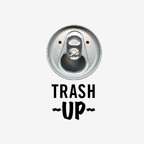Logo + naam TrashUp een project van D&B applied behavioural science Logo ontwerp: Marloes de Laat i.s.m Esther van Winkel