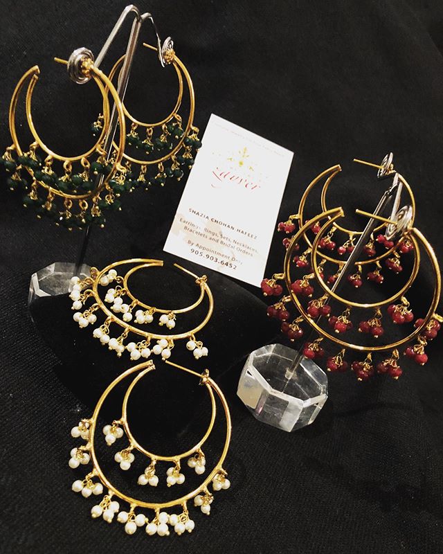 Bali&rsquo;s ..are timeless and for me very nostalgic. My bari ami always wore gold balis with little clusters ...here&rsquo;s my take on them with little ruby, emerald and pearl clusters. They sit beautifully on the ear and very light weight. Gold p