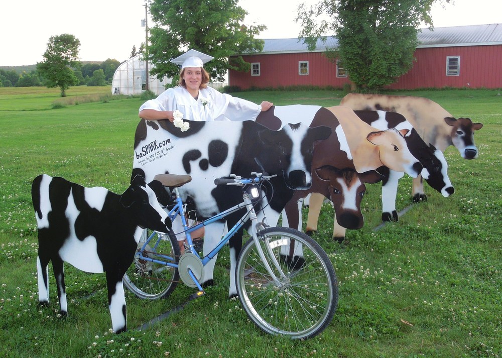 JUNE 2012:  Cow Bicycle Rack, Donated to the Bent Northrop Memorial Library – Value:  $7,800.