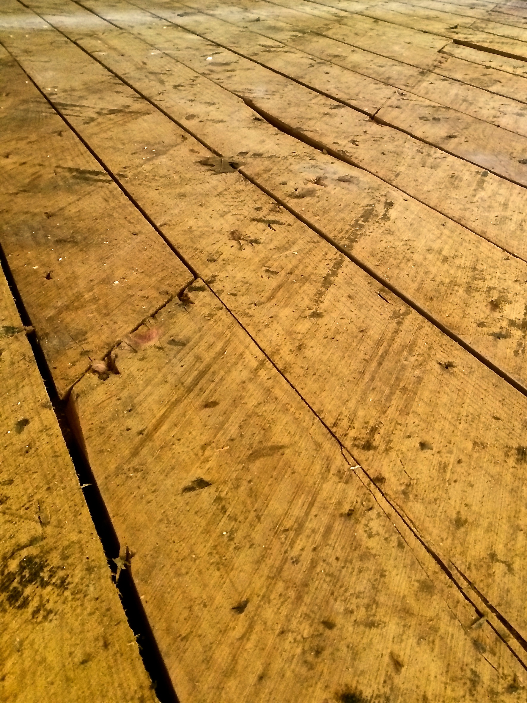 The original wooden sub-flooring.