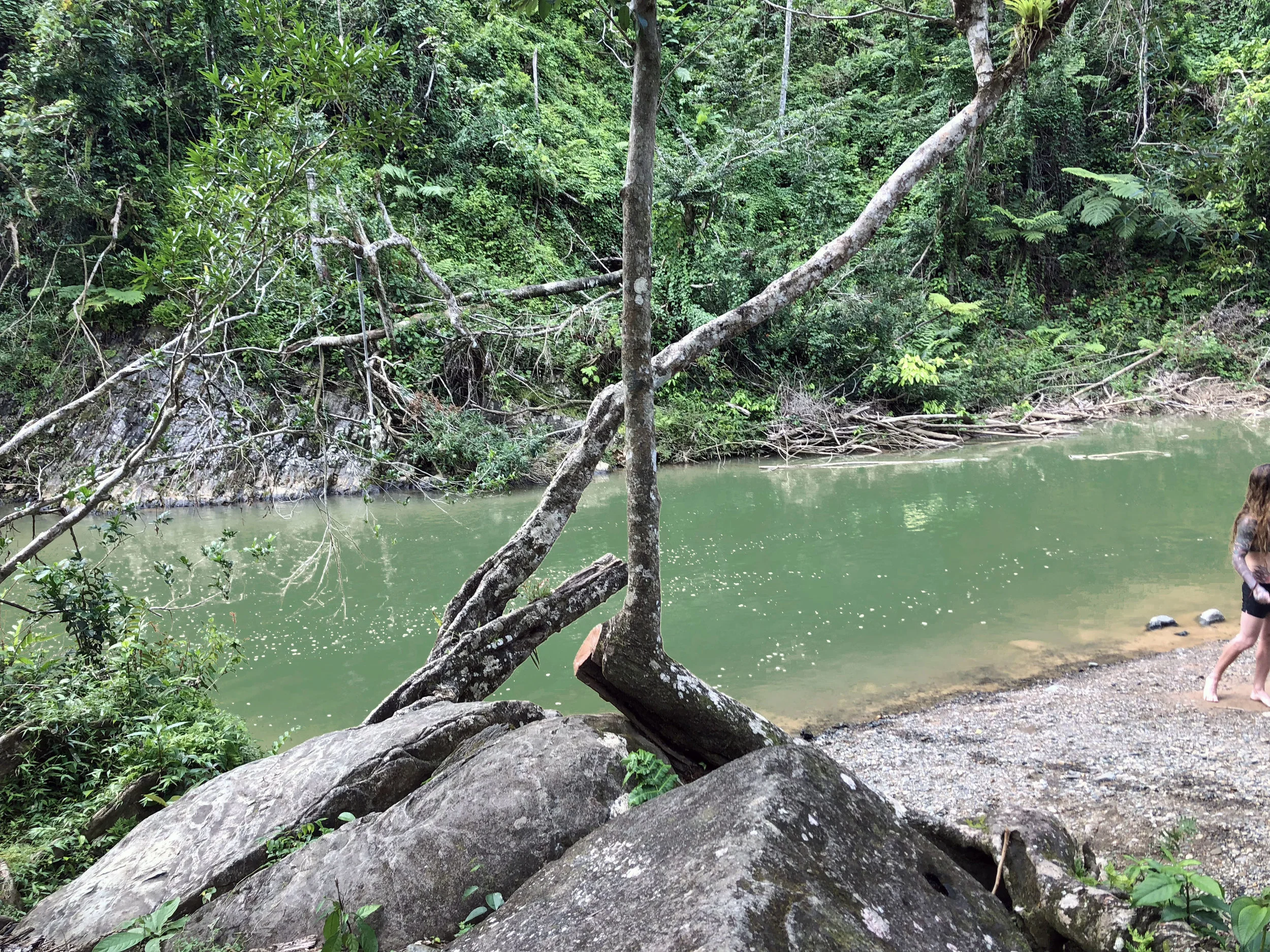 Refreshing deep swimming hole at the end of Angelito Trail