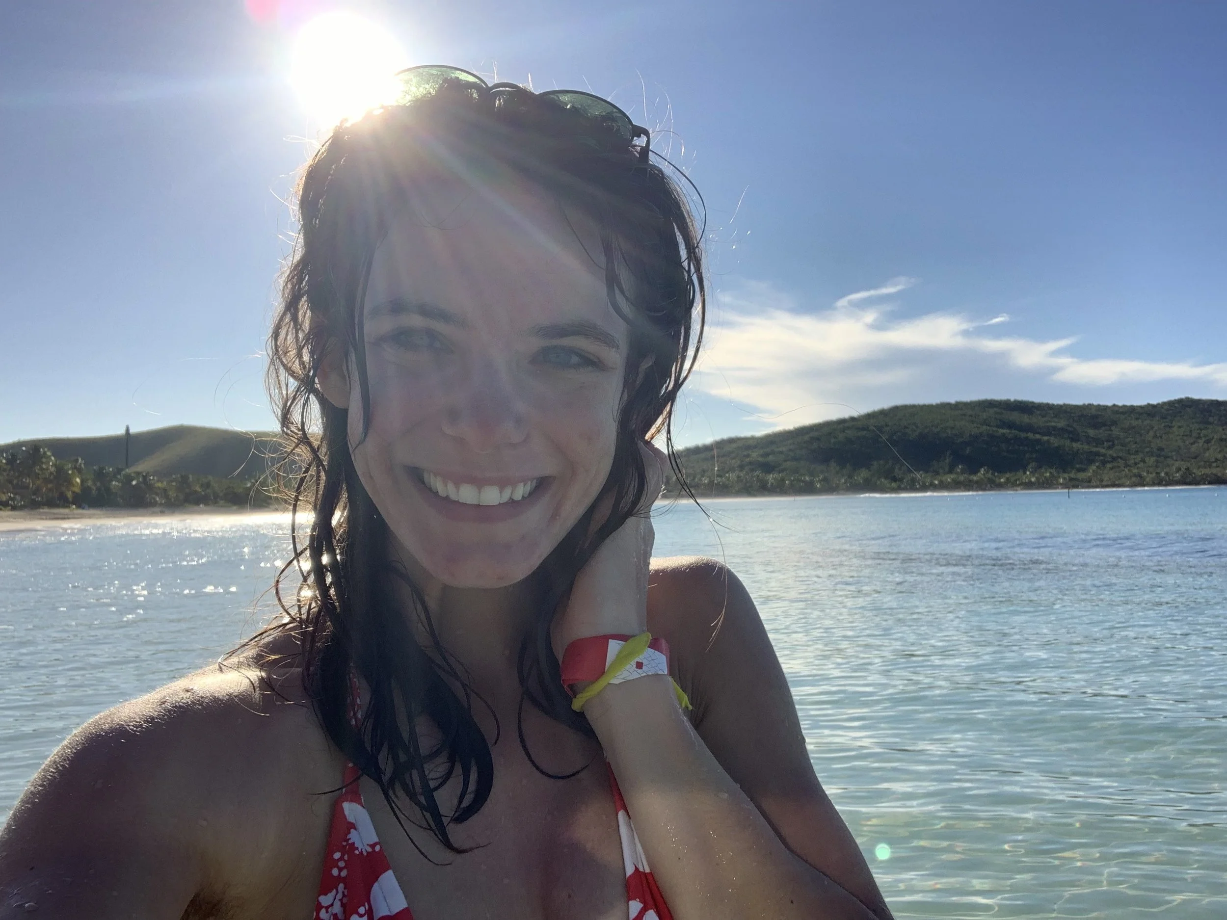 Selfie at Flamenco Beach, fourth best beach in the world.