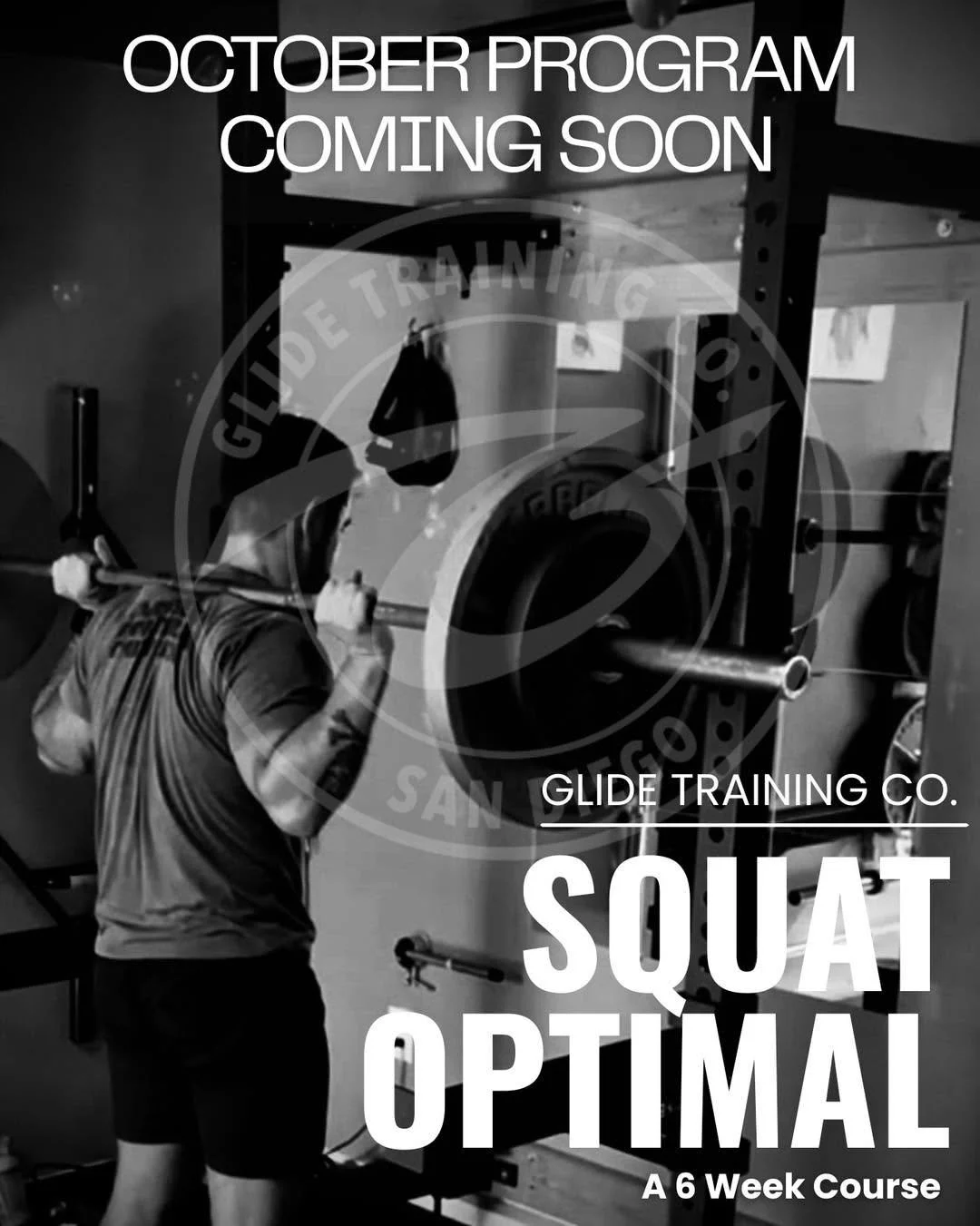 Something new is coming to Glide this October!

Squat Optimal is a 6-week course designed to improve your form, depth, and mechanics when performing one of the foundational movements.

We&rsquo;ll test where you&rsquo;re starting, identify what&rsquo