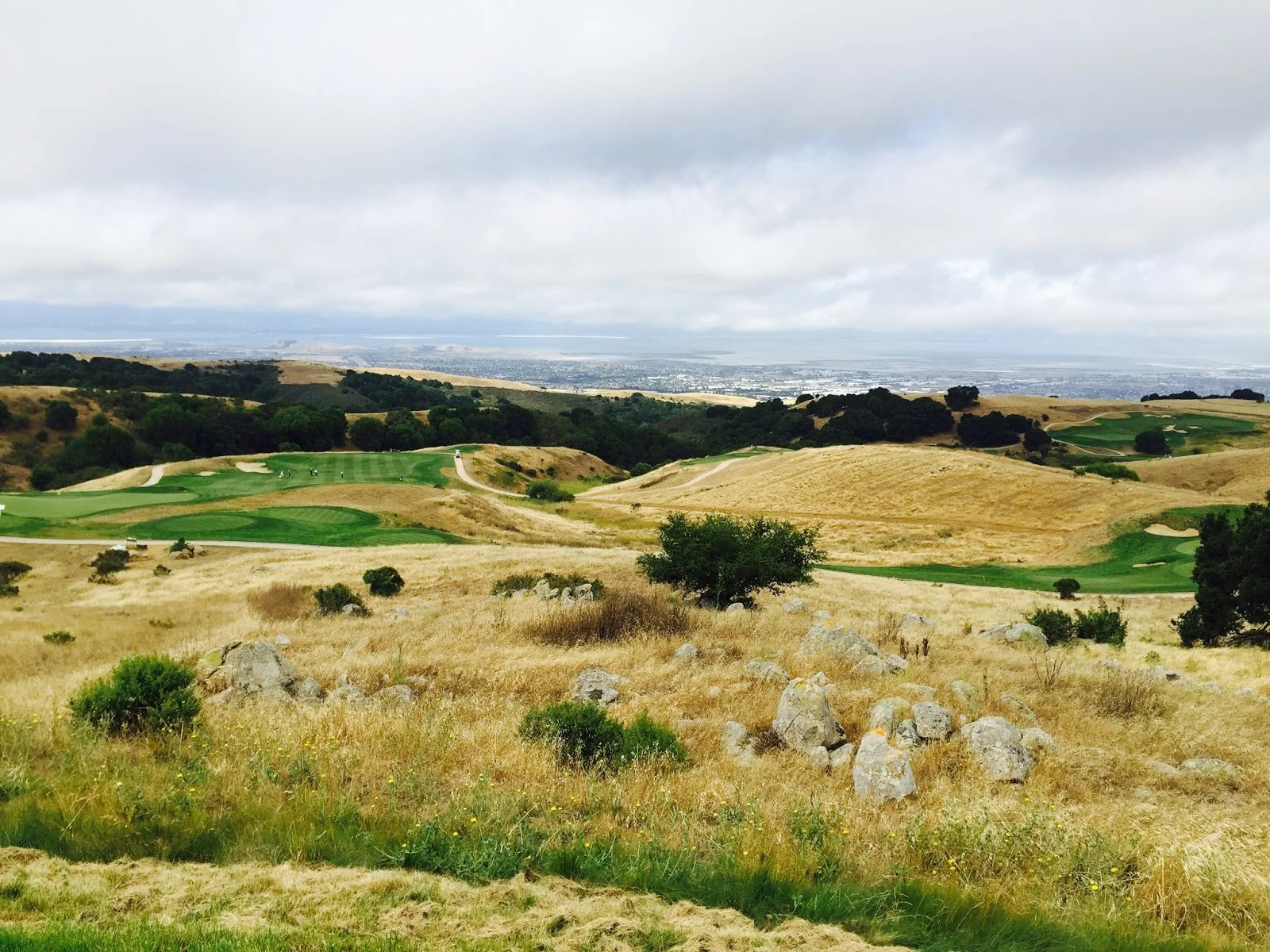 This picture shows a bit of the changes in elevation we experience just walking the course.