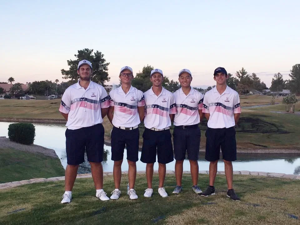 The Huskies finished its regular season match schedule today with a victory over Perry and Queen Creek at Ocotillo GC. Junior Alexander Yu tied a school record for low 9-hole scoring with an impressive 31 (-4) to lead the team.