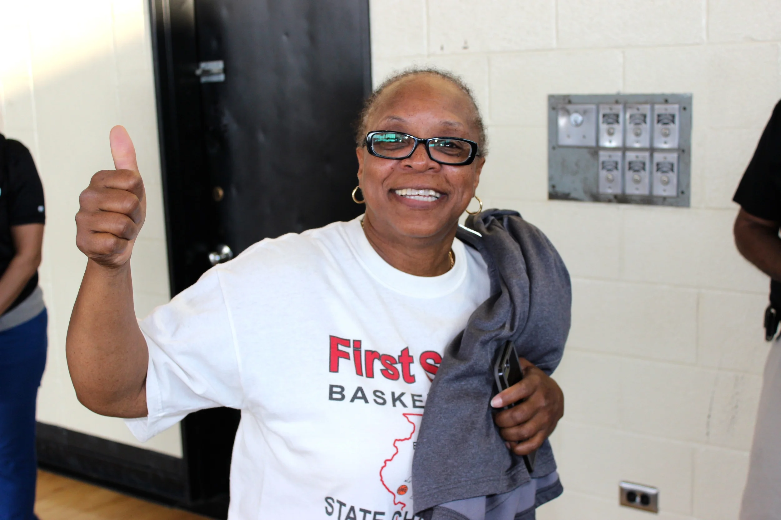 Rochelle Harper, a First Step Parent, who has been a part of the organization since her son Maurice joined in 2003. Maurice is now playing football at The University of Iowa on a full scholarship.