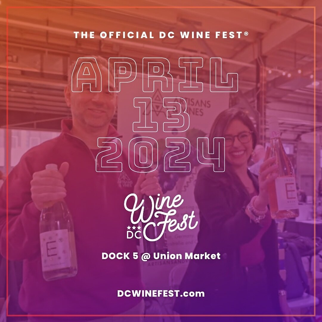 📍❤️
Can&rsquo;t wait to share even more amazing wine with you 🍷 
🗓️ April 13 
🎉 Dock 5 at Union Market
🎟️ @ dcwinefest.com