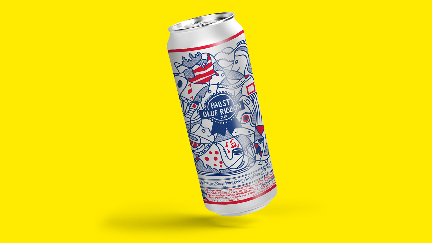 Pabst Blue Ribbon 16oz Can Designed by Kelly Ward