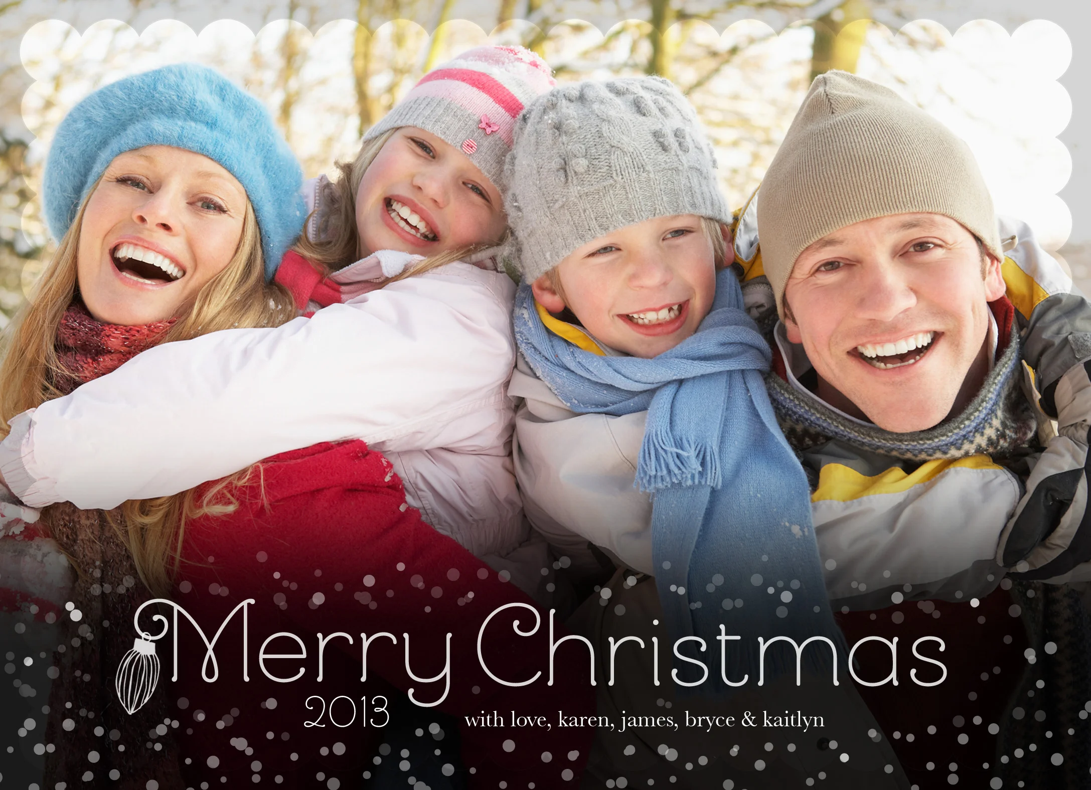 Gentle Snowfall Christmas photo card