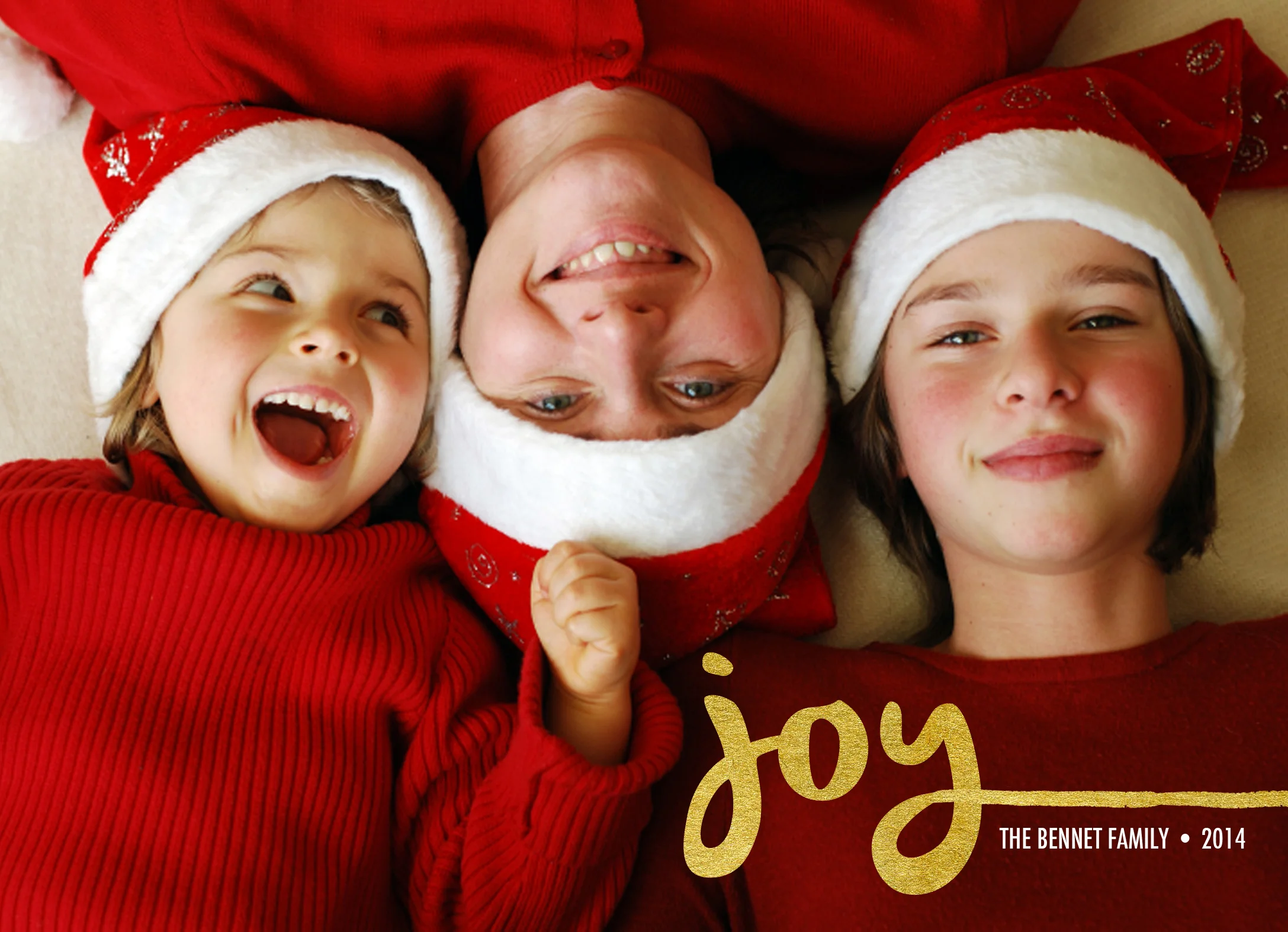 Gilded Joy holiday photo card
