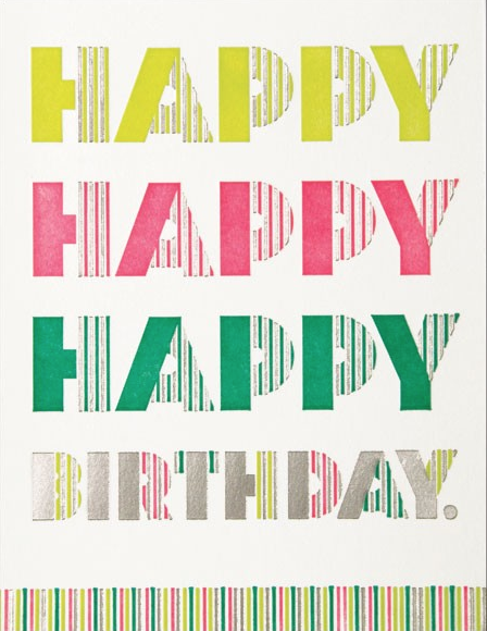 Happy Happy Happy Birthday. greeting card