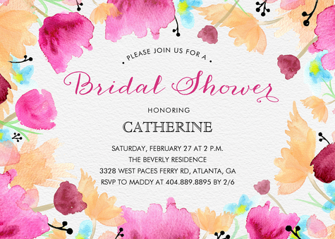 Floral Bouquet bridal shower invitation