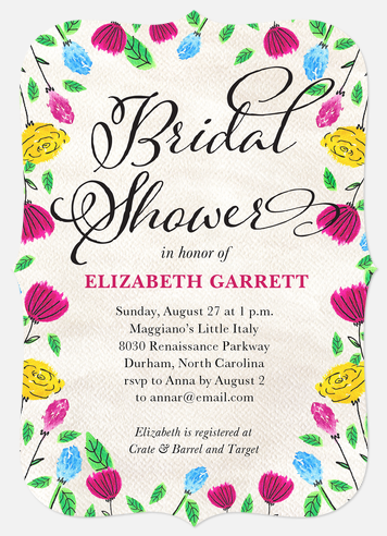 Bright Floral bridal shower invitation