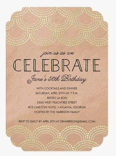 Art Deco Celebration invitation