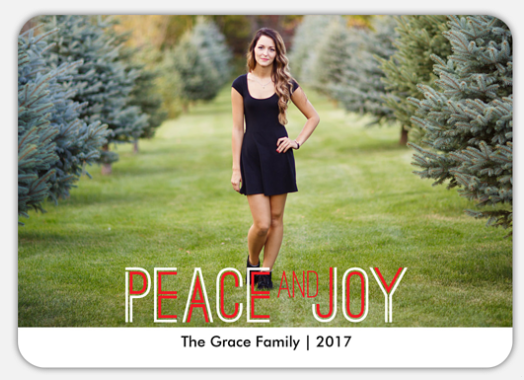 Peppermint Peace holiday photo card