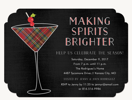 Making Spirits Brighter holiday party invitation
