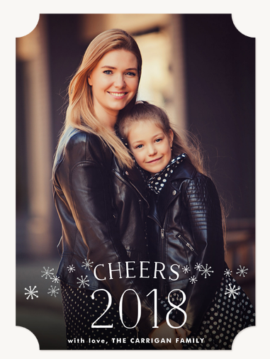 Floating Snowflakes holiday photo card
