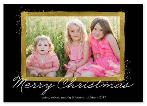 Festive Stripes & Dots Christmas photo card