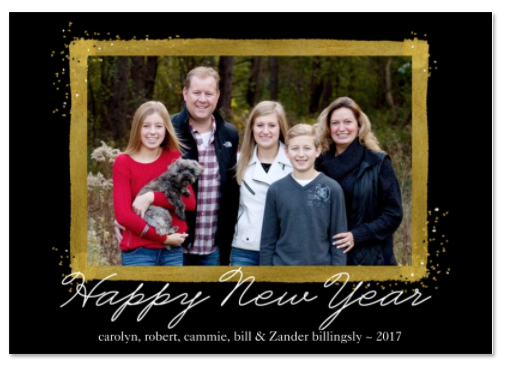 New Year Festive Stripes photo card