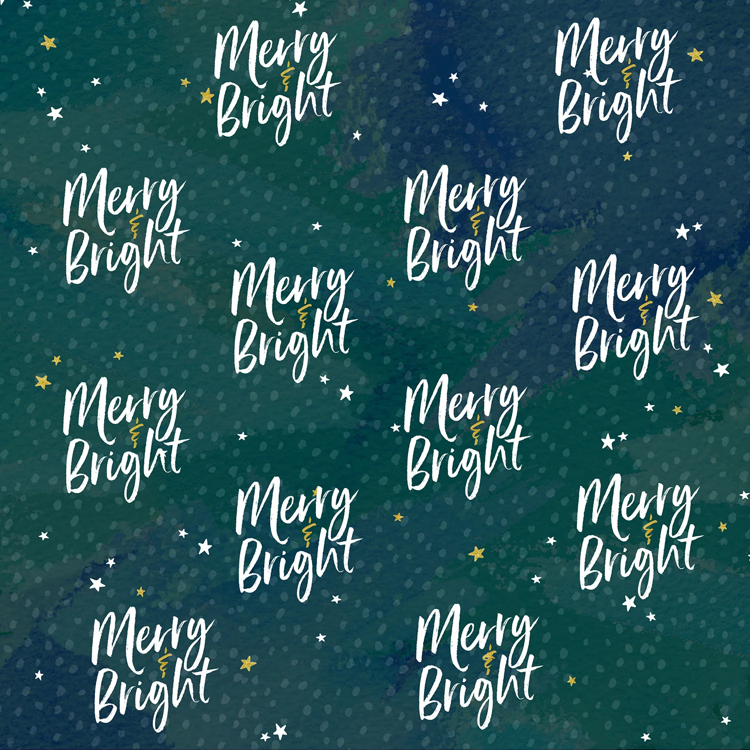 Merry & Bright typography pattern