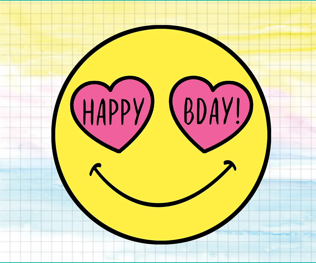 Happy Bday Heart Eyes Emoji