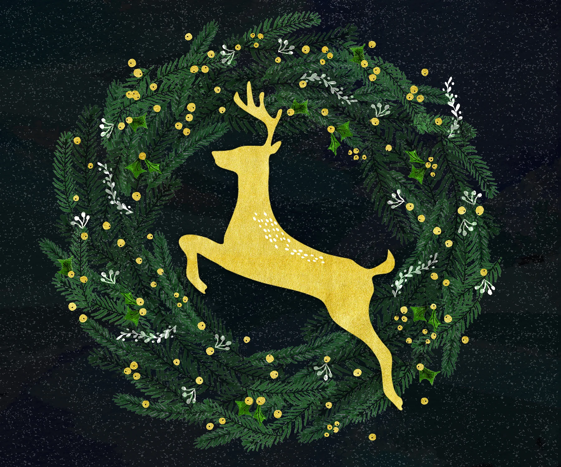 Golden Stag in Wreath