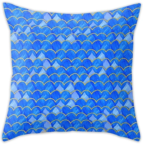 Blue, White & Gold Mermaid pillow - sold in my Society6 shop