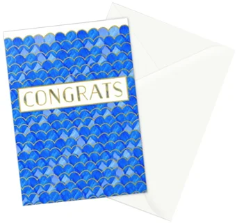 Blue, White & Gold Mermaid greeting card - set of 3 cards can be purchased in my Society6 shop