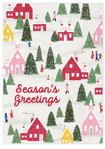 Winter Village holiday card