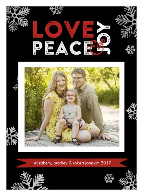 Rustic Snow holiday photo card