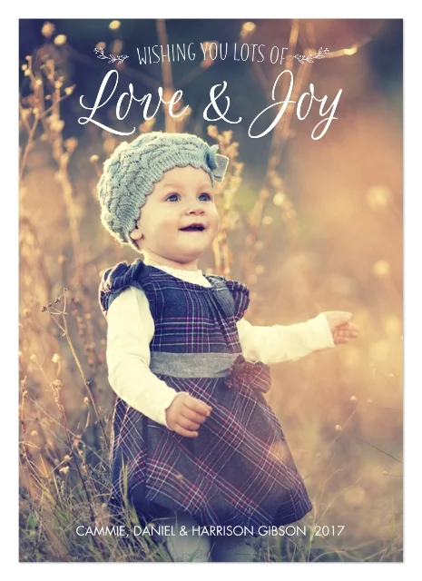 Love & Joy holiday photo card