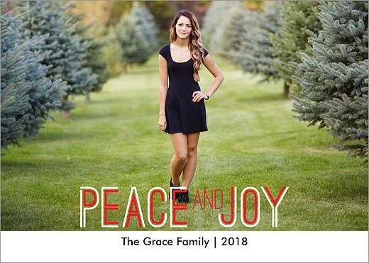 Peppermint Peace holiday photo card