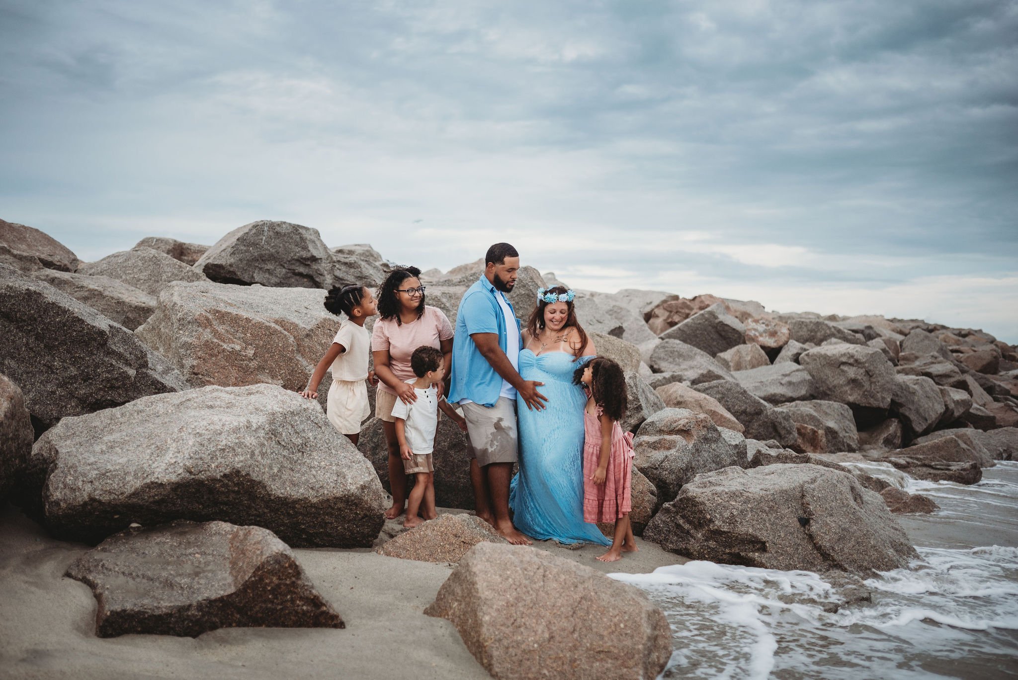 family and maternity photography sessions in Wilmington NC Beach