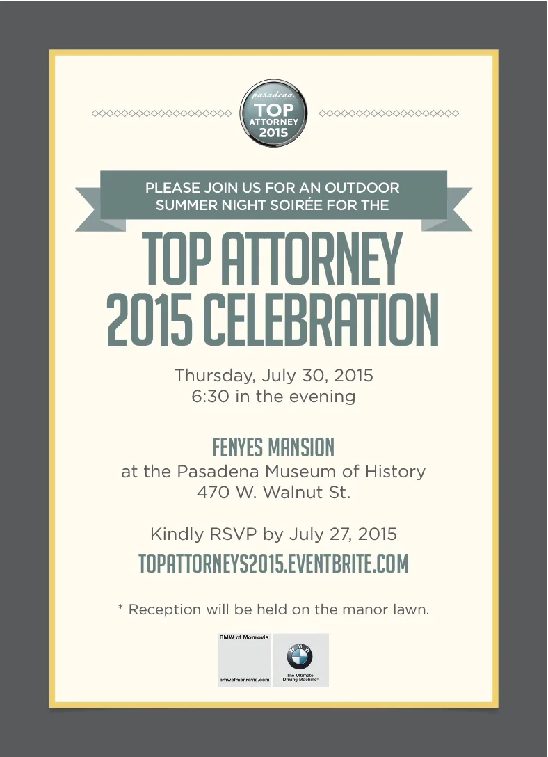 Pasadena Magazine's Top Attorney 2015 Celebration 