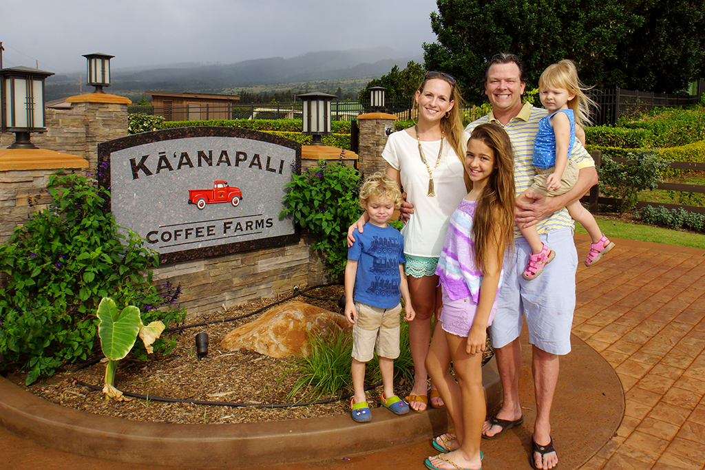The McCarney family at Ka‘anapali Coffee Farms.