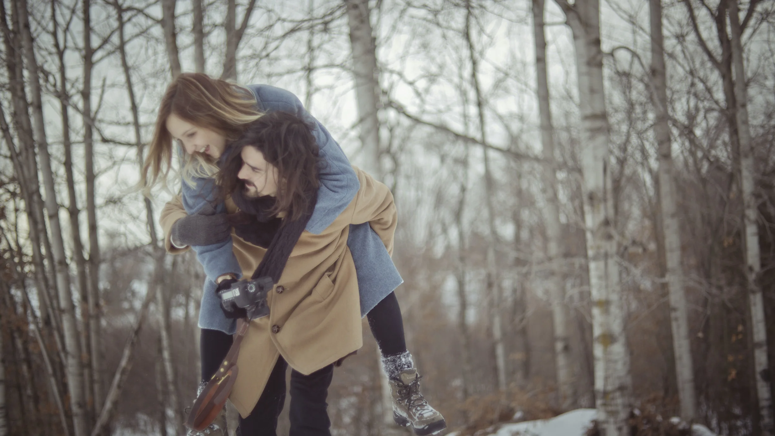 Stay inside with the blanket and the snow