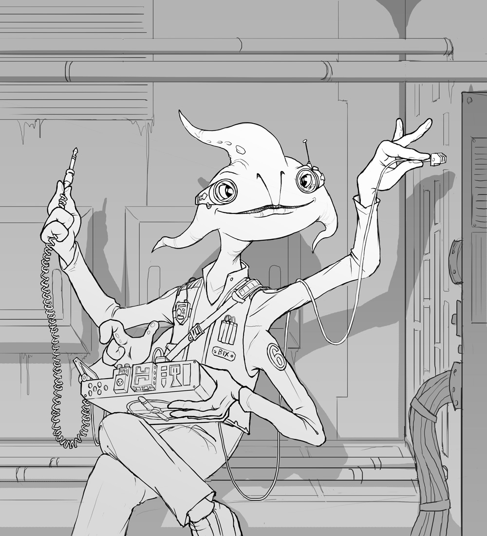 Bix Wixby, the amphibious computer slicer. This was the character I played when I wasn't GMing.