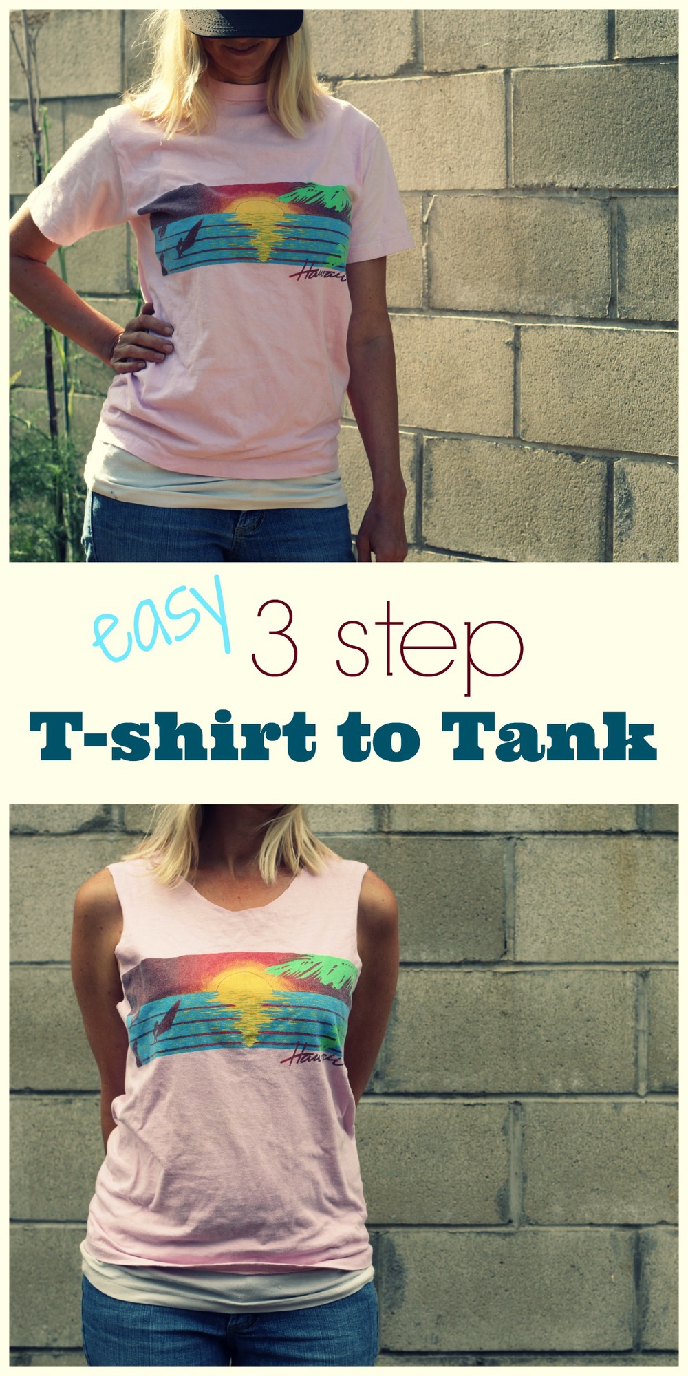 oud terrorist hun Easy 3 Step T-shirt to Tank Top DIY — Blue Corduroy