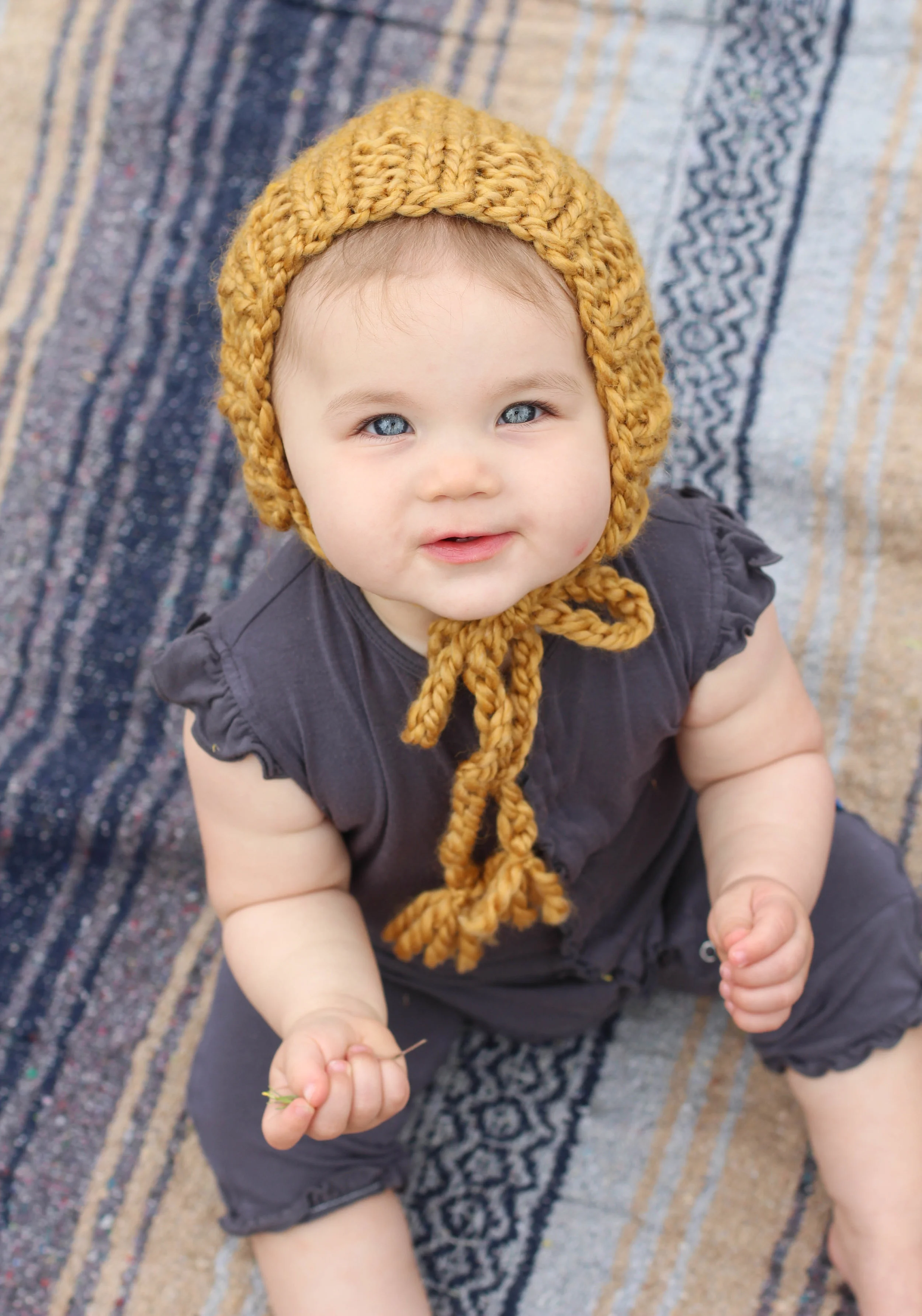 Chunky Knit Baby Bonnets In All The Best Fall Colors Blue Corduroy