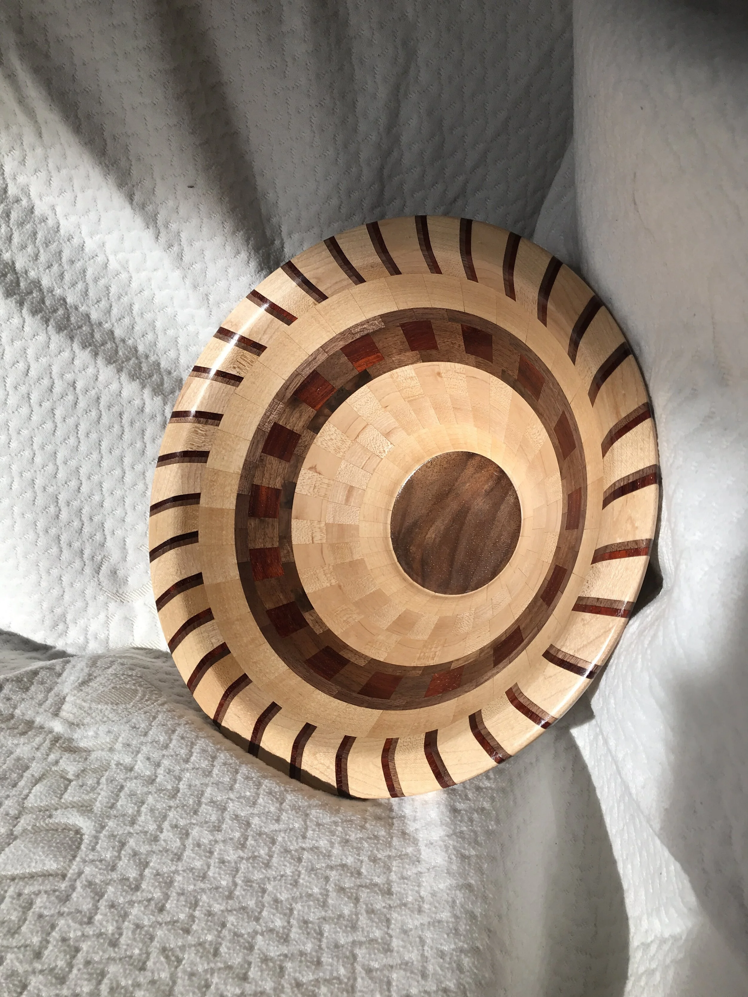 2195 maple with walnut and padauk & top spiral ring walnut bottom