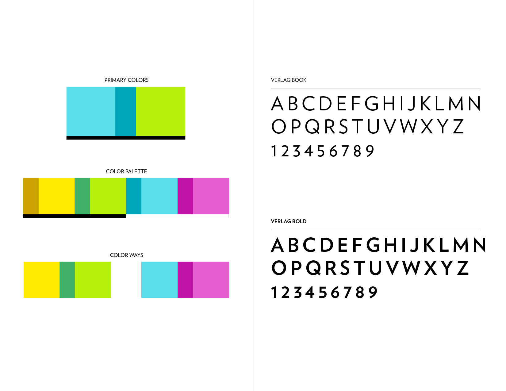  color ways and font usage 