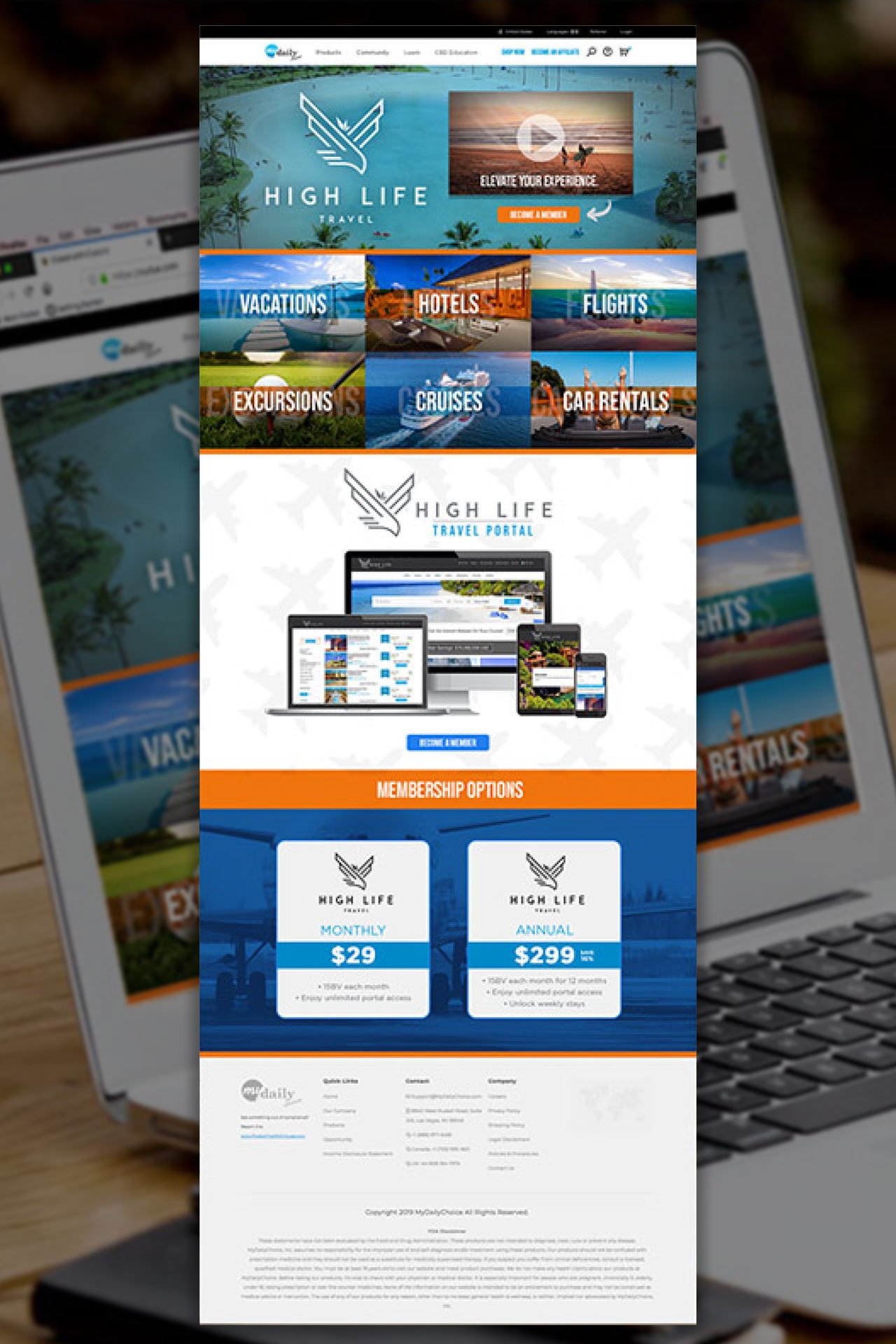 High Life Travel Landing Page Design