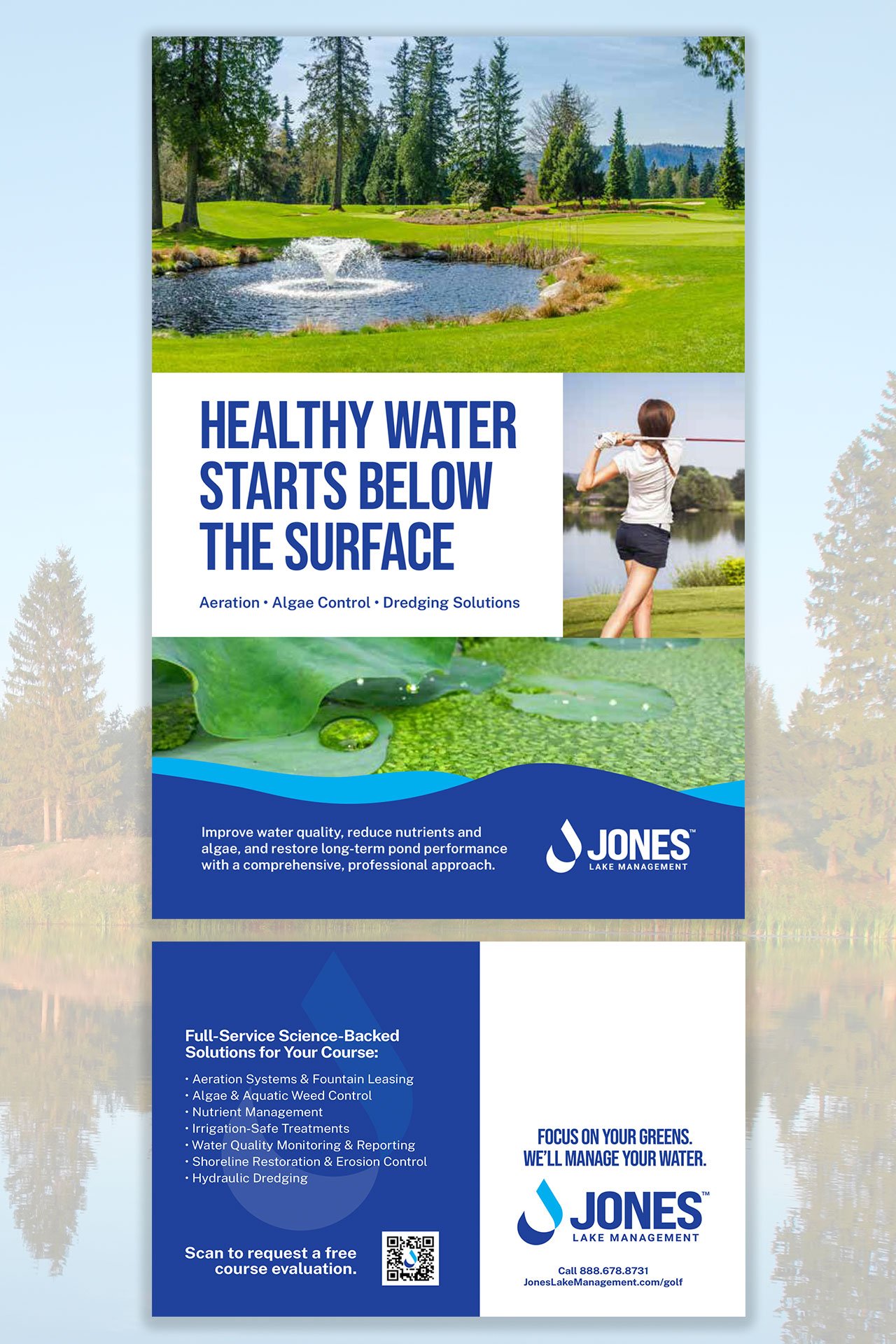 Jones Lake Management Postcard Design