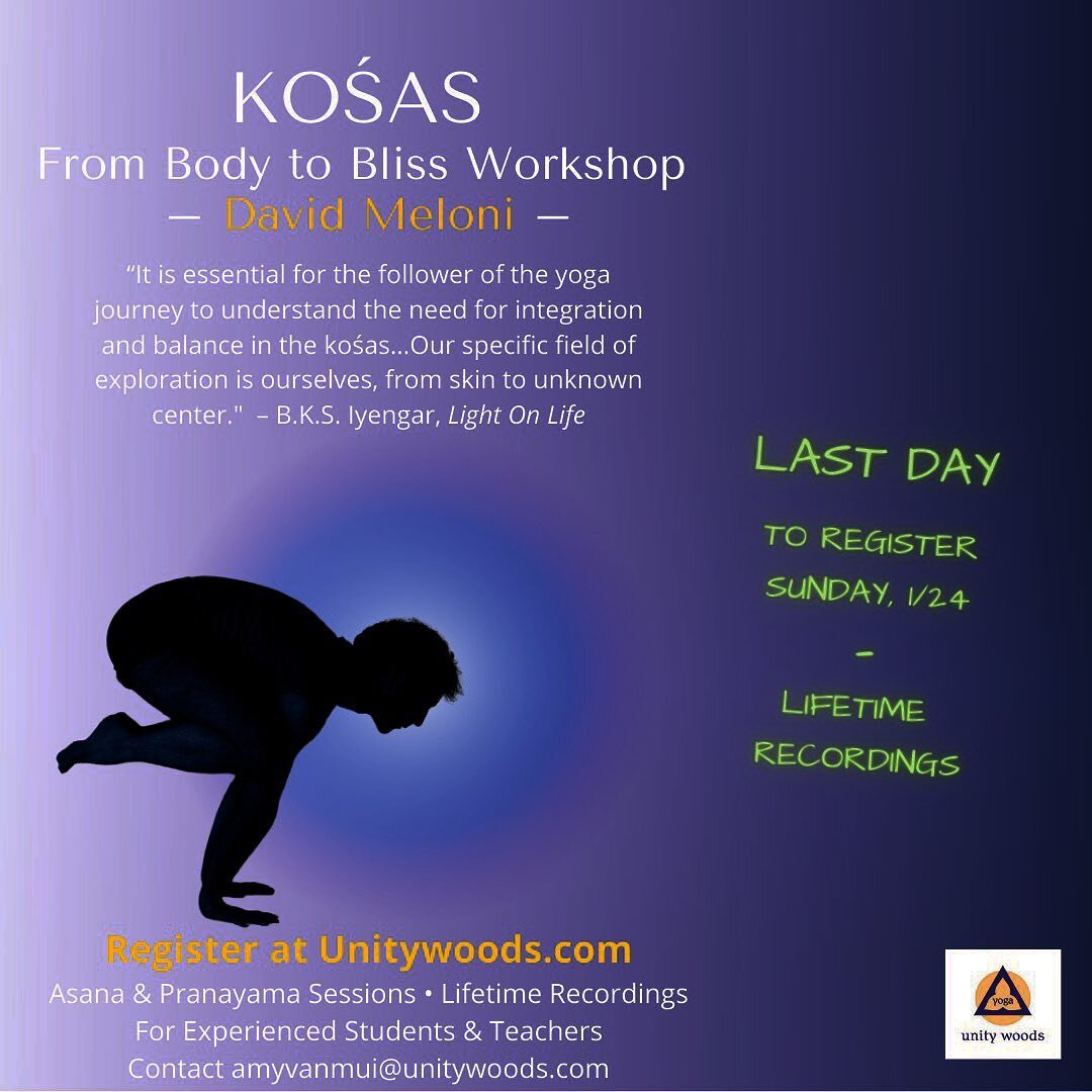 LAST DAY TO JOIN LIVE 💫 💫 2 Brilliant days of teaching from David. 💫 💫 He has been awarded the highest certificate possible in the Iyengar system.&nbsp;&nbsp;Come experience his practical application of philosophy to explore the depths of the Koś